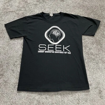 Camisa Jerzees Juvenil XL Negra Manga Corta BUSCAR Verano Ingeniería para Niños Camiseta Foto 1 de 4