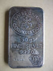 Silberbarren -- 50 gramm --  Suiss Bank Corporation -- unverpackt