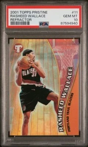 RASHEED WALLACE 2001 TOPPS PRISTINE REFRACTOR #D 15/50 PSA 10 GEM MINT POP 1/1  - Picture 1 of 2