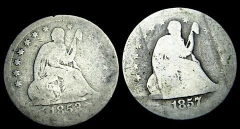 1853 1857-O Seated Liberty Quarter Silver ---- Nice Type Coin ---- #XD700 Cover