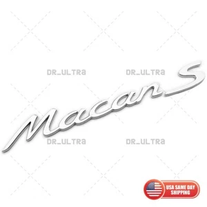 Mirror Chrome Macan S Letter Rear Badge Emblem Nameplate Look Deck Lid - Foto 1 di 4