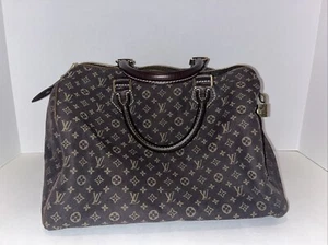 Authentic Louis Vuitton Brown Idylle Monogram Mini Lin Canvas Speedy 30 Bag - Picture 1 of 24