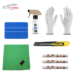 Car wrap tools:Cloth 3M+Squeegee 3M+Primer 3M 94+Cleaner+Gloves M/7+StanleyKnife