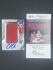 Cole Caufield Signed 2021-22 SP Game Used Banner Year IP Auto JSA Canadiens