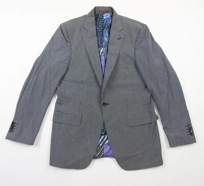 ETRO Blazer Mens 50 Blue Jacket Sport Coat Suit Top Cotton Adult Silk Lined - Image 1 of 4