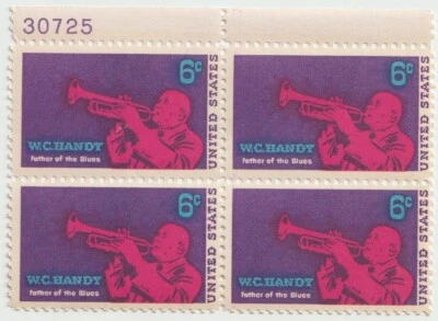 Scott #1372  W.C. HANDY Father of the Blues 6¢ Plate Block MNH/OG - Image 1 of 2