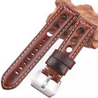 Oil Wax Cowhide Watch Strap 20mm 22mm 24mm Dark Brown Genuine Leather Watchbands