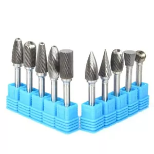 6mm Shank TCT Carbide Tipped Rotary Point Burr File Die Grinder Drill Bit - Foto 1 di 23