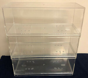 Plastic model car display clear cases Lot of 3. interlocking for 1/24-25 models 