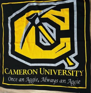 VINTAGE HUDSON BLANKETS CAMERON UNIVERSITY ACRYLIC THROW USA 62" X 57" - Picture 1 of 2