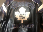 New Toronto Maple Leafs NHL Embroidered Pleather Jacket size  Large