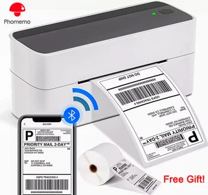 100x150mm Bluetooth Label Printer A6 4x6" Direct Thermal Shipping Address Label - Picture 1 of 26