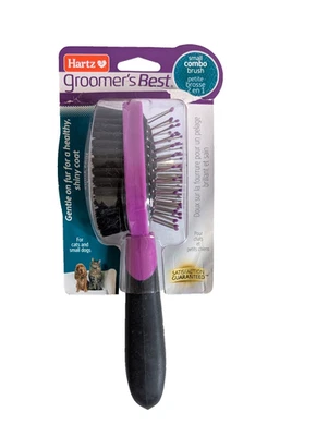 Cepillo combinado pequeño Hartz Groomer's Best NUEVO para perros y gatos pequeños - púrpura y negro Foto 1 de 2