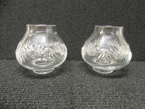 Vintage Waterford Irish Lead Crystal Set/2 Globes For C2 Candelabra  See Pics!! - Picture 1 of 6