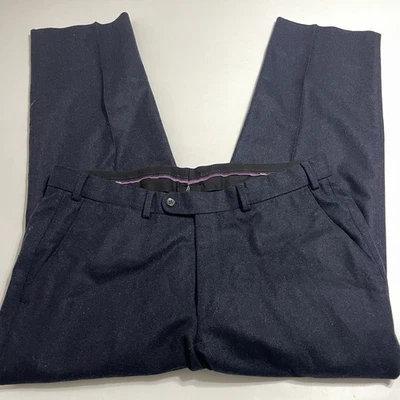 Hiltl pants mens 35x30 Fits 36x30 Navy Wool Vitale Barberis Canonico - Image 1 of 4