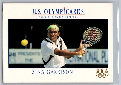 Tarjeta de los Juegos Olímpicos de Tenis 1992 Impel U.S. Olympic Hopefuls #84 Zina Garrison Team EE. UU. Foto 1 de 2