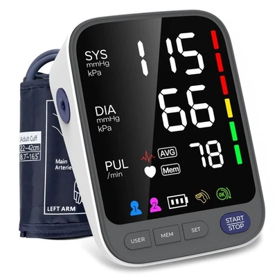 WAJ Medical Blood Pressure Monitor – Upper Arm Large Cuff | 6.4” LED Display