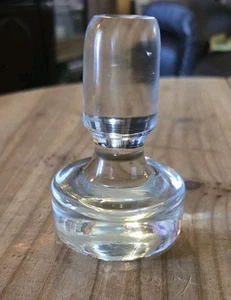 Vintage 4" Tall 2.5" Base Clear Glass Paperweight - Picture 1 of 8