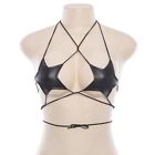 Womens Sexy Glitter Reflective Five-Pointed Star Bra Strappy Bandage Halter Top