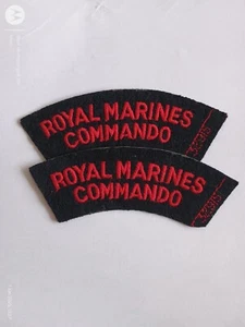 2 NEW Royal Marines Commando Red and Black Shoulders Flashes / Titles - Picture 1 of 1