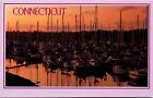 Sailboats Dusk Marina Connecticut CT Postcard UNP VTG Unused Vintage Chrome