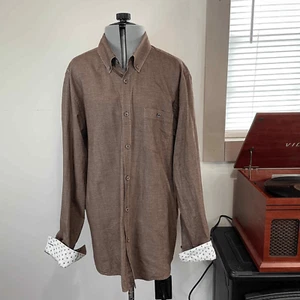 Ted Baker Gr. 5 (XL) braun Button Down Kontrast Flip Manschettenhemd - Bild 1 von 5