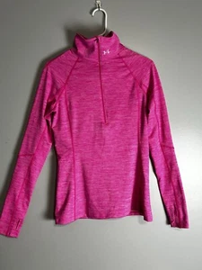 UNDER ARMOUR 1/2 Zip Womens Medium Long Sleeve ColdGear Pullover Pink 1248526 - Picture 1 of 6