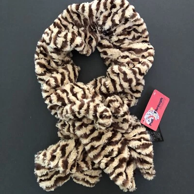 Bufanda de felpa peluda con estampado animal D&Y Foto 1 de 4