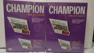 Partia (2) Champion Ink Jet Paper 100 arkuszy 8,5x11 liter matowe wykończenie 35 funtów - Zdjęcie 1 z 9