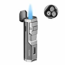 PIPITA Windproof Torch Cigar Lighter Triple 3 Jet Blue Flame Refillable Butane