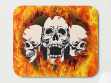 Skulls In Fire Mousepad Mouse Pad Home Office Gift Skulls Skeletons Fire Flames