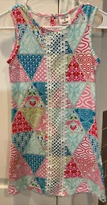 COUNTING DAISIES Lil Girls Sz 8 Cotton Dress Sleeveless Pink/Blue Multi - Picture 1 of 3