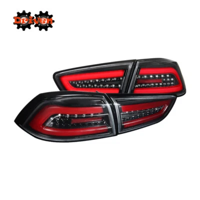 For 08-17 Mitsubishi Lancer EVO LED Rear Tail Lights Black Brake Lights Tube - Image 1 of 4