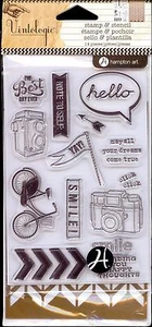 HAMPTON ART clear stamp & stencil set BEST DAY EVER Bike Camera Smile - Picture 1 of 1