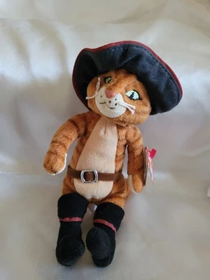 Juguete Coleccionable Original Ty Beanie Babies, Gato con Botas - Película "Shrek the Third" Foto 1 de 3