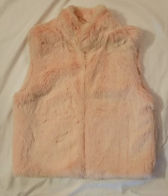 Investments Faux Fur Vest Large Light Pink Sleeveless Jacket Zip Up VTG Y2K EUC - Image 1 of 4