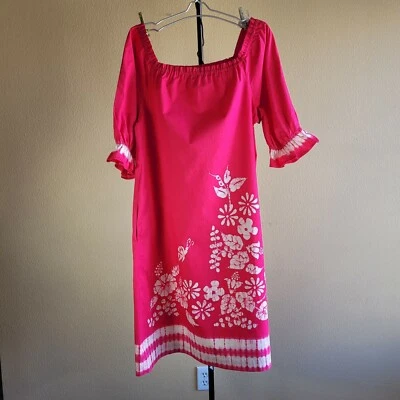 Vintage 60's Bette Of Jamaica Original Ocho Rios Jamaica Pink Maxi Dress Plus Sz - Image 1 of 4