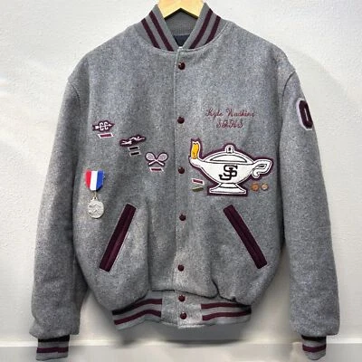 Vtg NEFF USA Varsity Letterman Jacket Men's Sz M Swimming, Cross Country, Tennis - Image 1 of 4