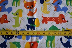 23" Long, Colorful Young Animals on Yellow & White Cotton, Michael Miller, N3187 - Picture 1 of 5