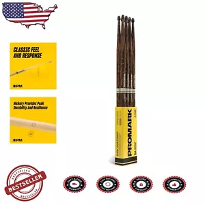 Precision FireGrain Hickory Drumsticks - Lacquer Finish & Acorn Tip, Made in USA - Picture 1 of 7