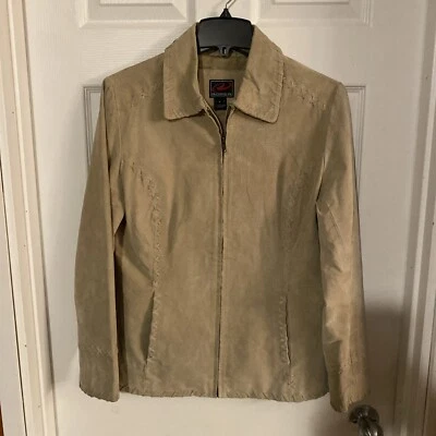 Chaqueta de Cuero Roper Talla Mediana Beige Western Whip Stitch Ultra Suave Foto 1 de 4
