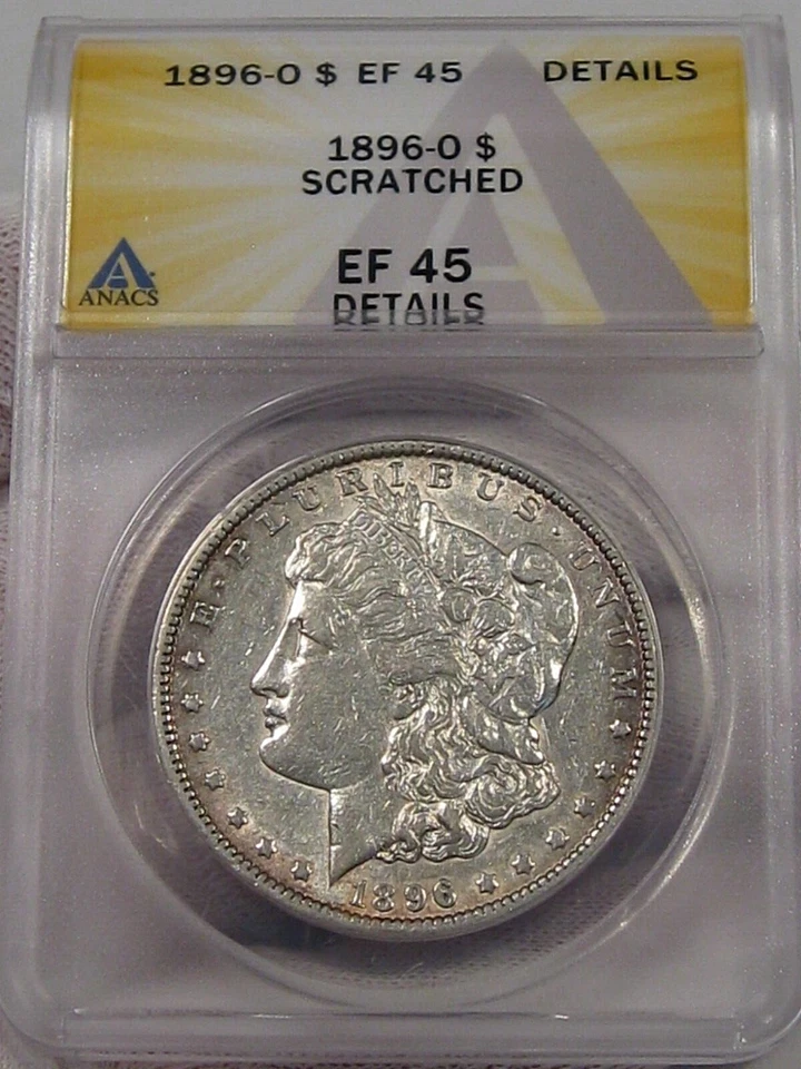 Better Date XF+ 1896-o Morgan Dollar ANACS EF45 Details - Scratched. #39 - Image 1 of 4