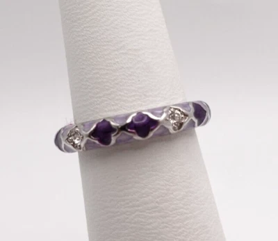 Anillo Fiesta Lauren G. Adams Chapado en Rodio Apilable Púrpura Lavanda y Circonita cúbica Foto 1 de 3