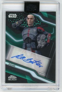 2022 Topps Star Wars Chrome Black Topps Chrome Black Autographs A Design Green P