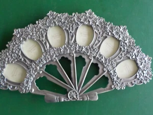 Ganz Fan Shaped Metal Picture Frame Holds 6 1x1 Pictures (CL 86) - Picture 1 of 2
