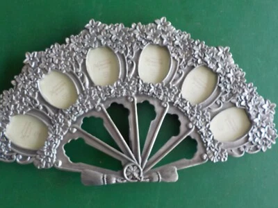 Ganz Fan Shaped Metal Picture Frame Holds 6  1x1 Pictures  (CL 86) Foto 1 de 2