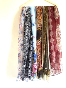 Vintage Chiffon Scarf / Stole -Bundle of 6 Scarves - Picture 1 of 7