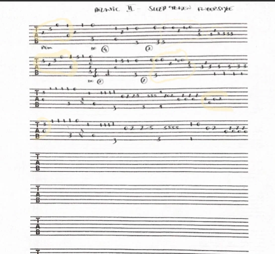 spartito - tab fingerstyle atlantic II partitura chitarra SPEDITO PDF - Immagine 1 di 1