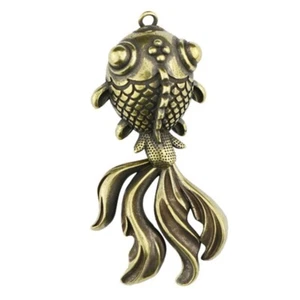 Brass Fish Figurine Statue House Decoration Animal Figurines Toys Keychains - Picture 1 of 5