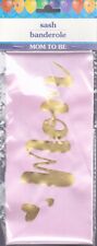Party Sash "mom to Be" Pink With Gold Lettering Ribbon Baby Shower Supplies